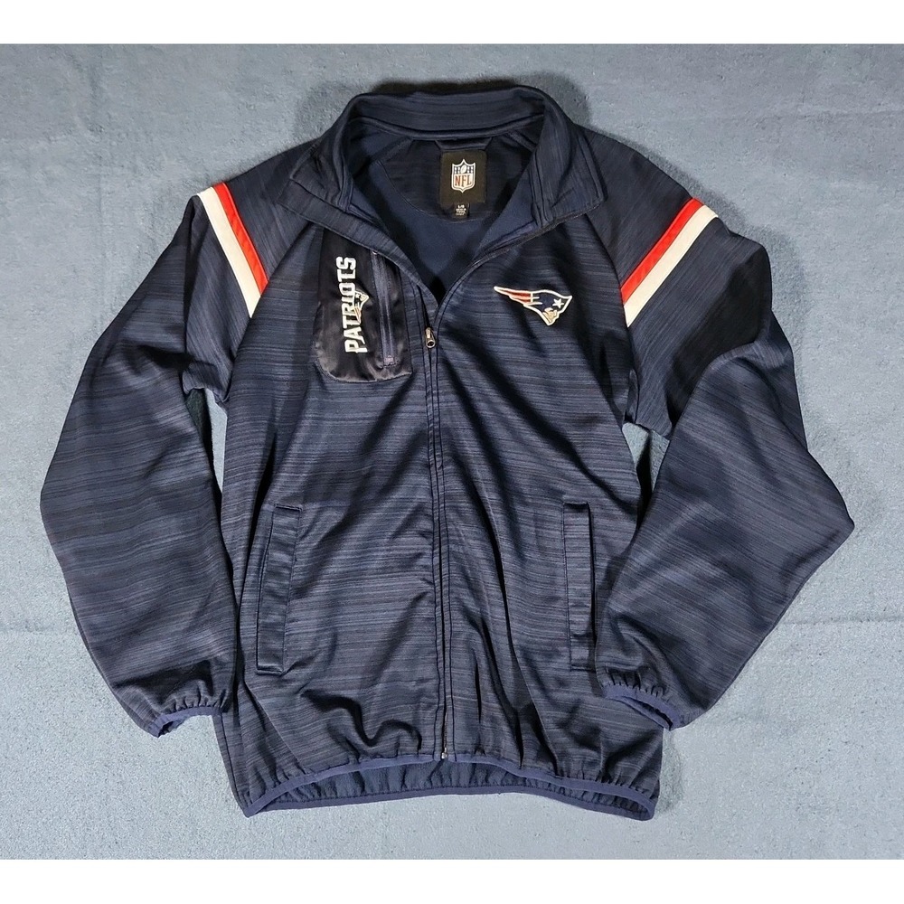 New England Patriots Jacket Womens Large Blue NFL Football Team Apparel Fleece
